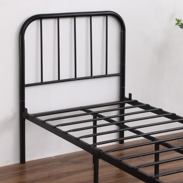 Modern 3ft Iron Bed Frame Single Round Pipe Design Black Finish - Image 7