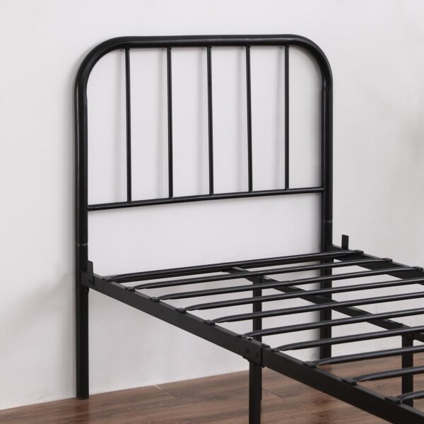 Modern 3ft Iron Bed Frame Single Round Pipe Design Black Finish - Image 11