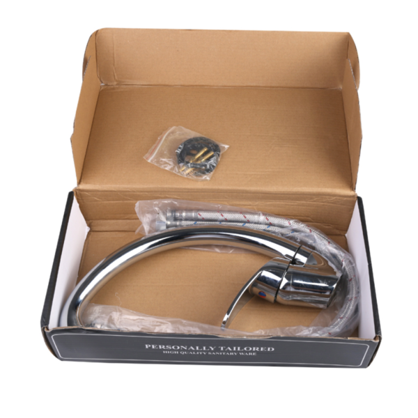 Kitchen Sink Mixer Taps Monobloc Single Lever 2 Hoses - Image 7