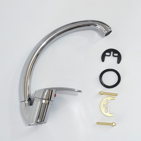 Kitchen Sink Mixer Taps Monobloc Single Lever 2 Hoses - Image 8