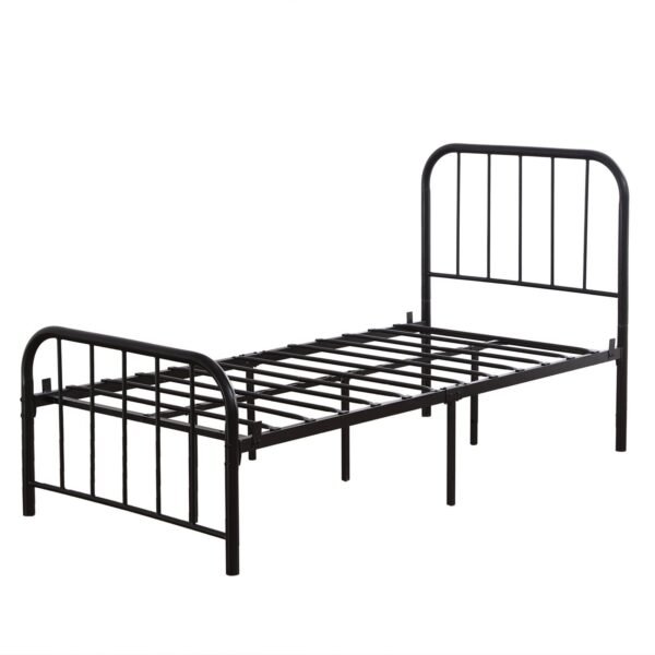 Modern 3ft Iron Bed Frame Single Round Pipe Design Black Finish - Image 14