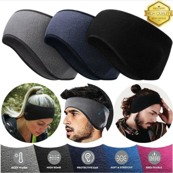 Unisex Soft Fleece Running Headband Winter Warmer Ear