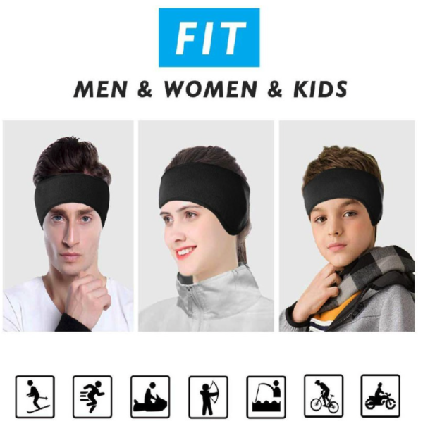 Unisex Soft Fleece Running Headband Winter Warmer Ear - Image 2