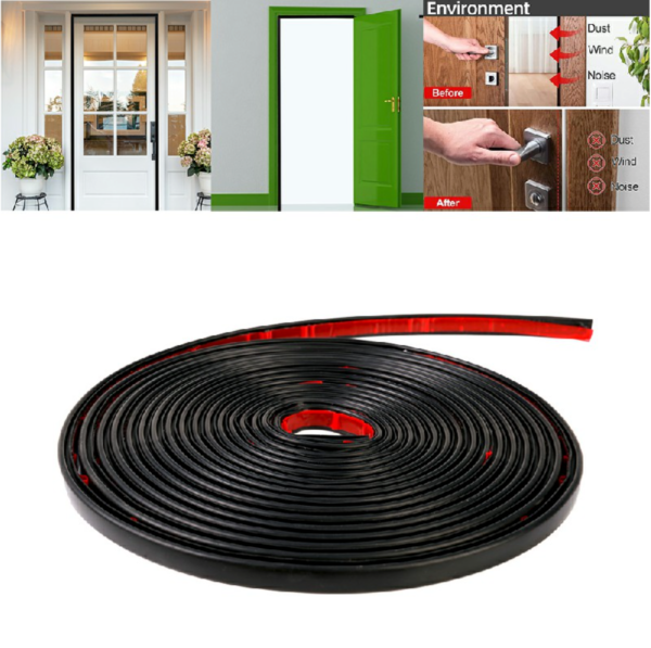 6M D-Shape Rubber Weather Seal Strip for Door Frame and Gaps