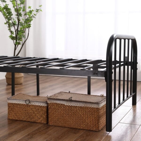 Modern 3ft Iron Bed Frame Single Round Pipe Design Black Finish - Image 19