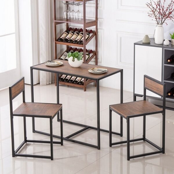 Small Dining Table 2 Chairs Set Space Saving - Image 2