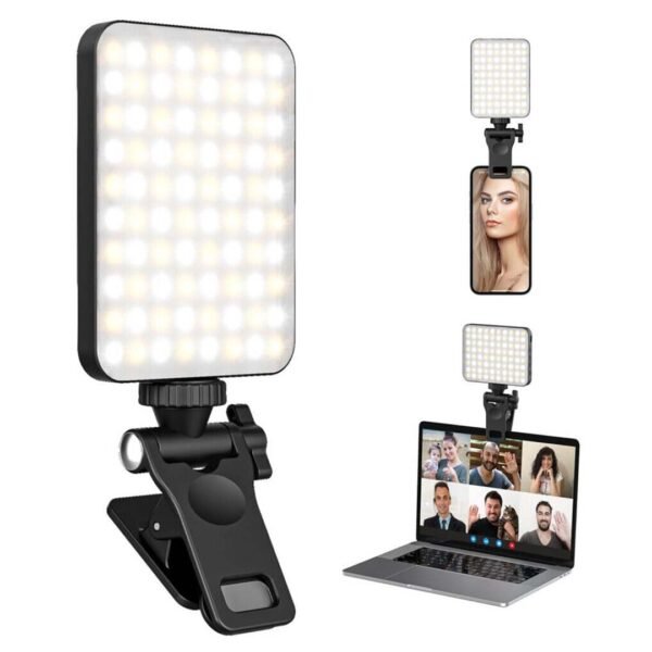 80 LED Adjustable Selfie Flash Light with Clip Rechargeable