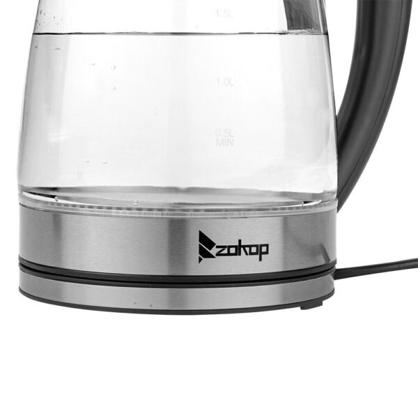 1.8L Electric Kettle Cordless Glass Jug with LED Light Fast Boil - Auto Shut Off - Image 10