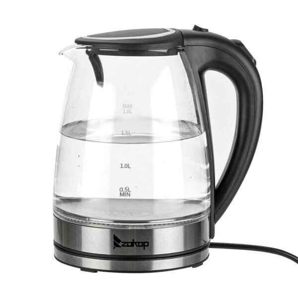 1.8L Electric Kettle Cordless Glass Jug with LED Light Fast Boil - Auto Shut Off - Image 18