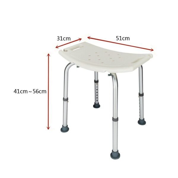 Lightweight Bath Chair Shower Seat Stool Bench 7 Height Adjustable Medical Bench - Image 2