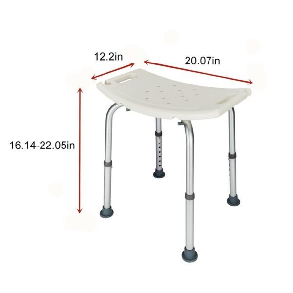 Lightweight Bath Chair Shower Seat Stool Bench 7 Height Adjustable Medical Bench - Image 6