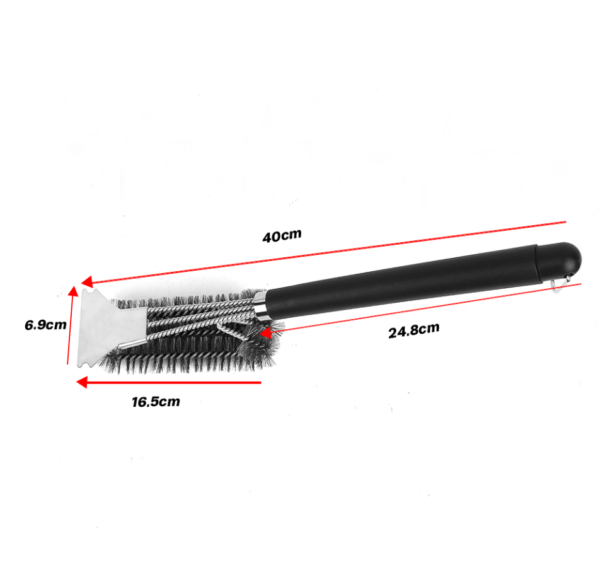 BBQ Cleaning Brush Grill Cleaner Barbecue Wire Heads Stainless Steel Handle Tool - Image 9
