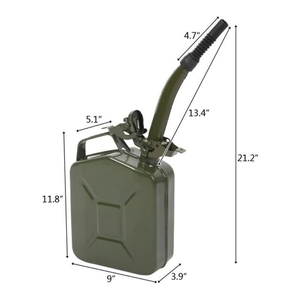 5L Jerry Can Portable Fuel Oil Barrel Petrol Gasoline Diesel Storage Can Green - Image 9