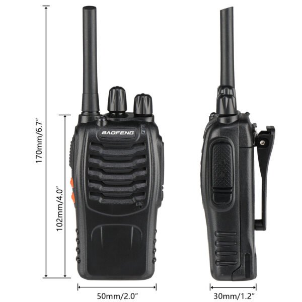 1/2 X Rechargeable Walkie Talkie Long Range 2-Way Radio 16 Channel W/ Earphones - Image 6