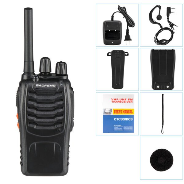 1/2 X Rechargeable Walkie Talkie Long Range 2-Way Radio 16 Channel W/ Earphones - Image 8