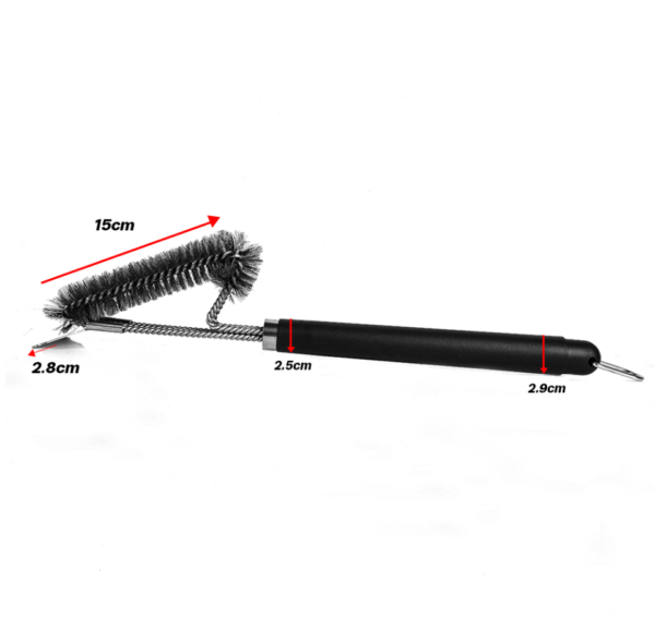 BBQ Cleaning Brush Grill Cleaner Barbecue Wire Heads Stainless Steel Handle Tool - Image 8