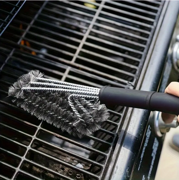 BBQ Cleaning Brush Grill Cleaner Barbecue Wire Heads Stainless Steel Handle Tool - Image 7