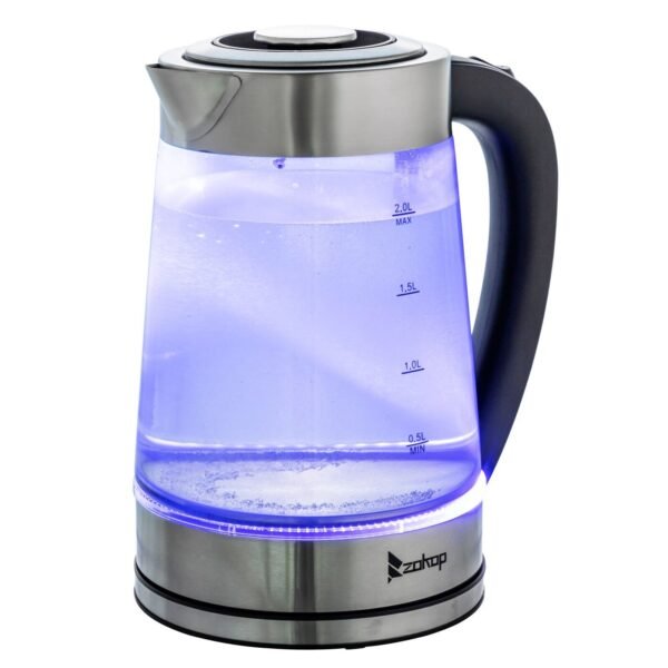 2L Cordless Electric Glass Kettle 2000W Blue LED Fast Boil Tea Water Jug UK - Image 4