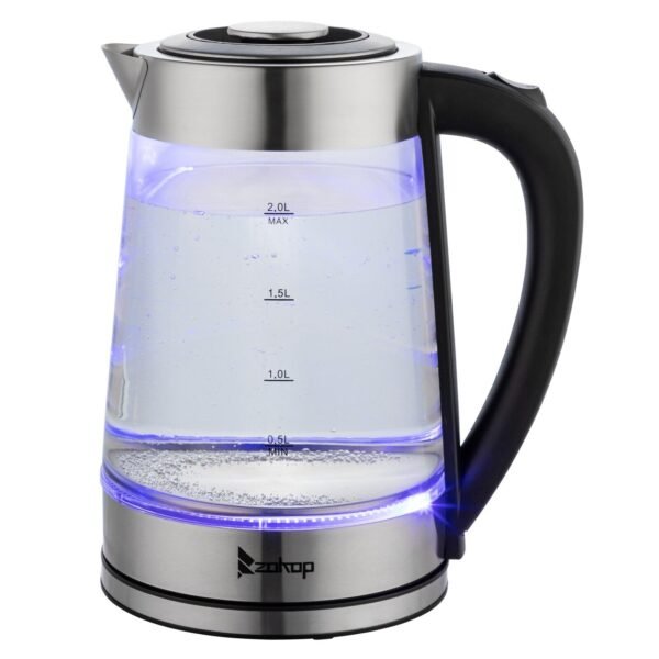 2L Cordless Electric Glass Kettle 2000W Blue LED Fast Boil Tea Water Jug UK - Image 9