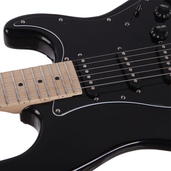 Stylish Electric Guitar Kit with Pickguard Black - Image 6