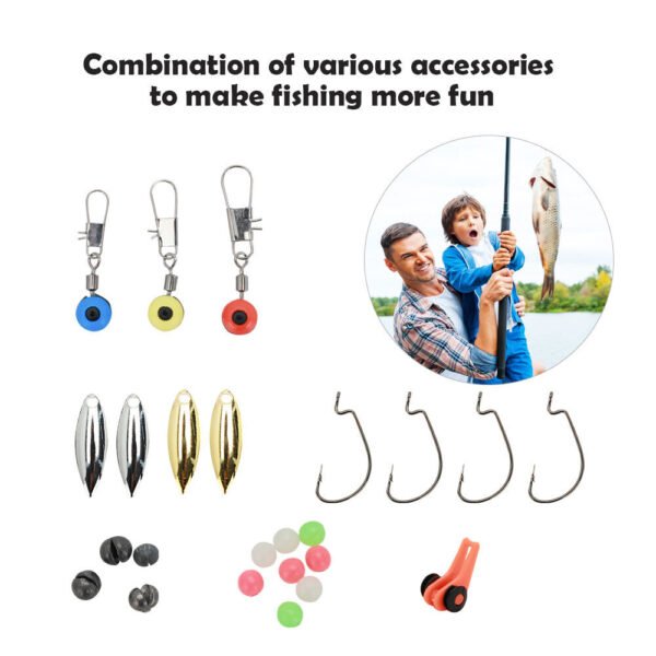 188PCS Sea Fishing Accessories Tackle Box Kit - Jig Hooks, Swivels, and Clamp Set - Image 2