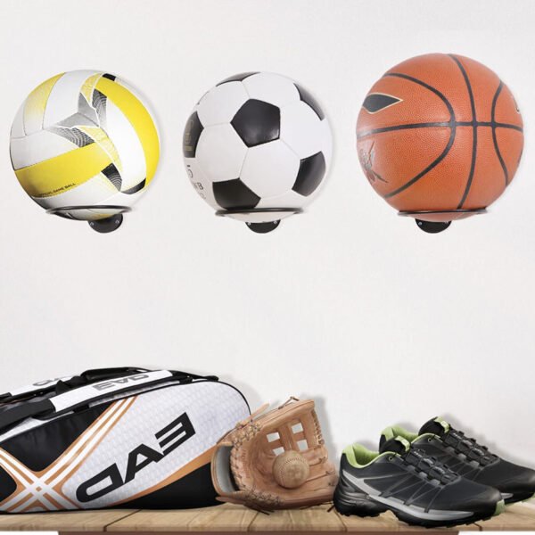 Wall Mounted Storage Rack (2PCS) - Metal Holder for Football, Basketball, Soccer, and Hats - Image 2