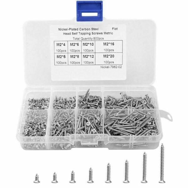 800 PCS Self Tapping Stainless Steel Wood Screws - Assorted Small Metal Screws - Image 2