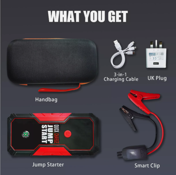 Car Jump Starter 2000Amp 14000mAh 12V Lithium Battery Booster Pack Power Bank UK - Image 3