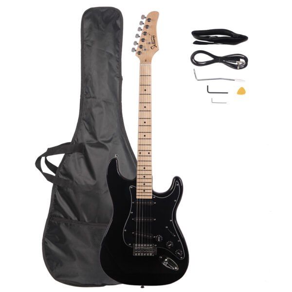 Stylish Electric Guitar Kit with Pickguard Black