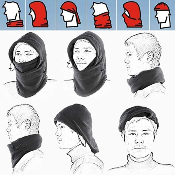 Pack of 2 Thermal Fleece Face Hats - 6-in-1 Versatile Design - Image 2