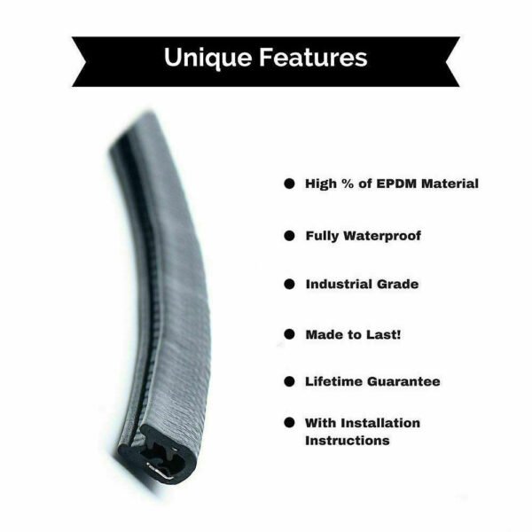 12M Black Rubber Edge Protector Strip - U-Shape Guard Seal for Car Door Boot (UK) - Image 7