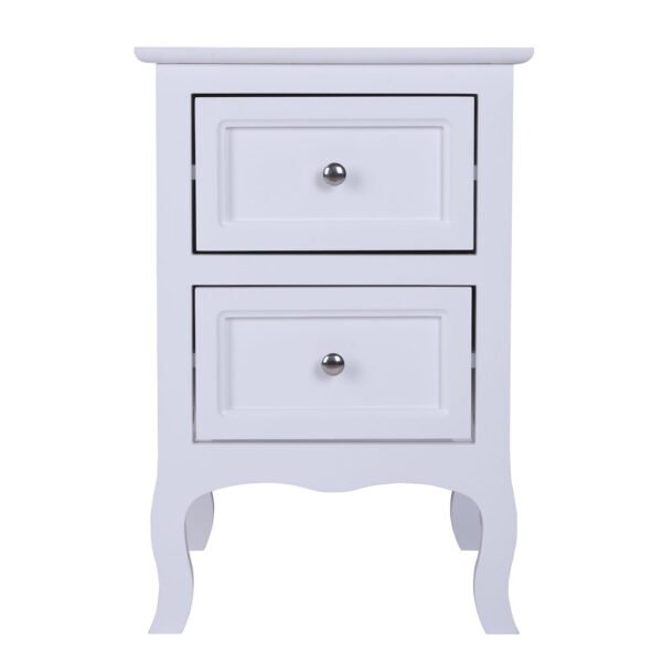 Two-Tier Night Table - Large Country Style in White - Image 2