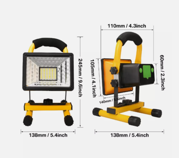 LED Flood Light - Rechargeable Wireless Mobile Lighting for Work Sites & Campsites - Image 2