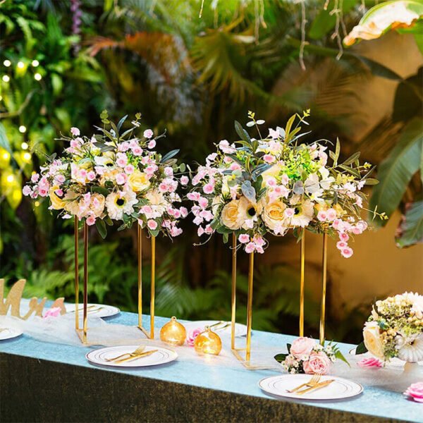 60cm & 40cm Metal Geometric Flower Vase Holder - Party and Wedding Centerpieces - Image 5