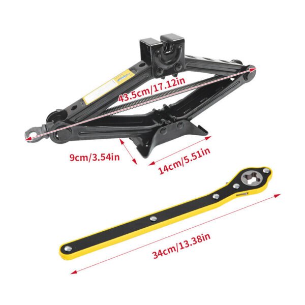 2.5 Tons Scissor Jack + Extendable Wheel Wrench Brace Socket Car Van Tire Hand Tool - Image 5