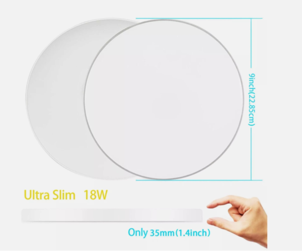 LED Ceiling Light 18W Round Panel - Down Lights for Kitchen, Bathroom, Living Room - Image 3