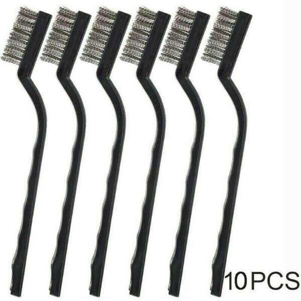 Pack of 10 - Stainless Steel Wire Brush Set - Small Brushes for DIY Paint and Rust-Remover Tool - Image 5