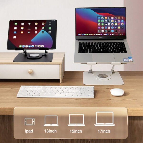 The Ultimate 360° Metal Adjustable Laptop Stand for Your Workspace - Image 2