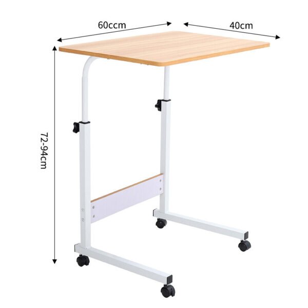 Height Adjustable Overbed Table - Mobile Laptop Tray Stand for Hospitals - Image 6