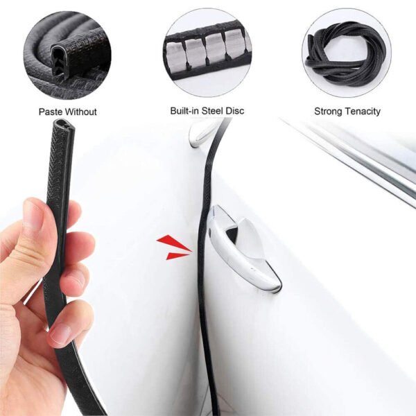 12M Black Rubber Edge Protector Strip - U-Shape Guard Seal for Car Door Boot (UK) - Image 3