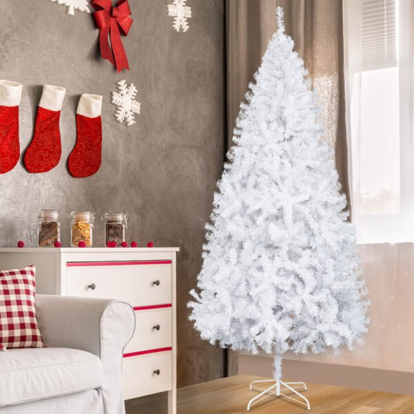 7FT Iron Leg White Christmas Tree with 950 Branches - Image 3