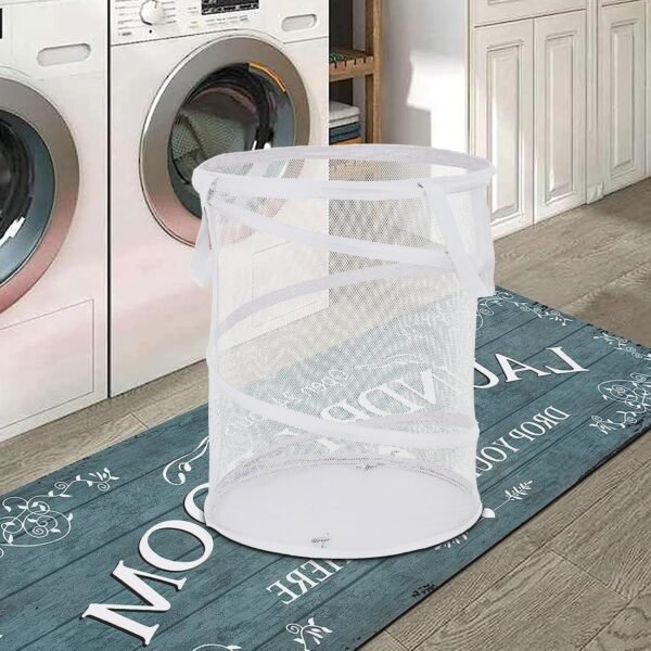 Collapsible Laundry Basket with Handles - Large Foldable Mesh Hamper for Laundry Room, Bathroom, Kids’ Room, and Travel Organizer - Image 3