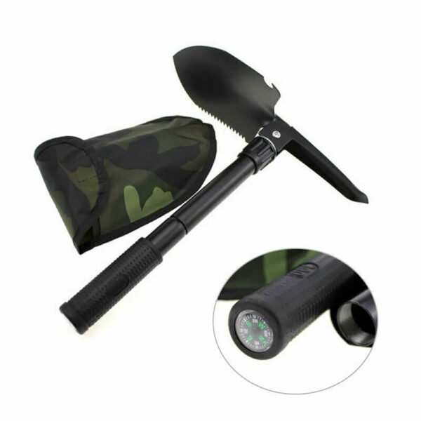 Portable Mini Folding Shovel - Multifunction Camping Spade & Compass (UK)