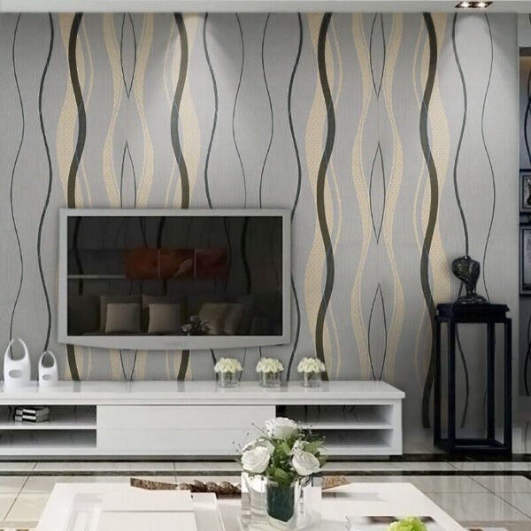 Metallic Silver Grey Wallpaper Rolls - Geometric Design for Living Room Home Decor - Image 7