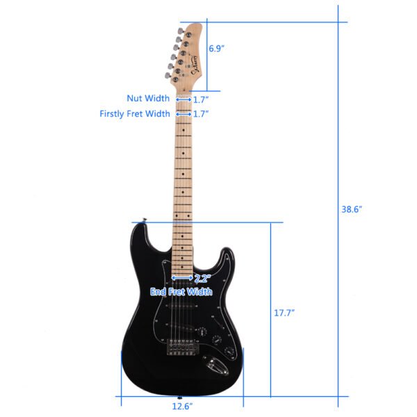 Stylish Electric Guitar Kit with Pickguard Black - Image 5