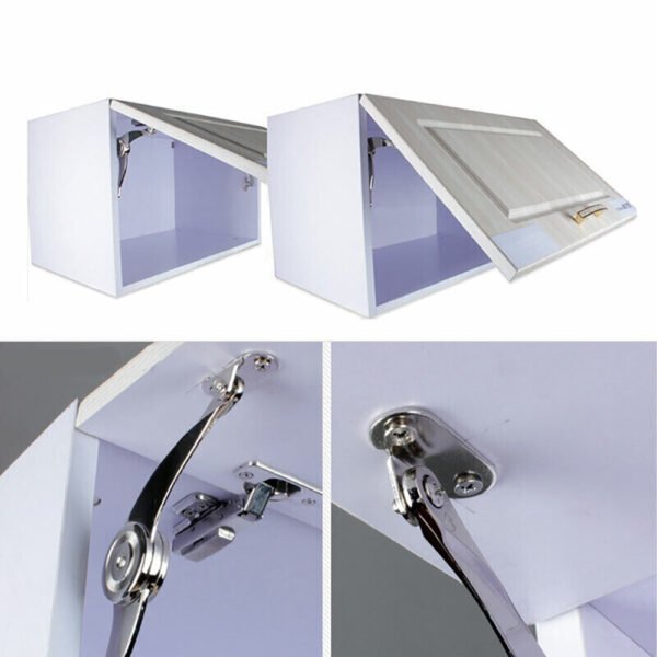 Pack of 2 - Lift-Up Strut Hinge for Kitchen Cupboard Doors - Lid Flap Stay Support - Image 4