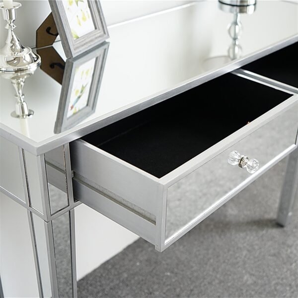 Mirrored Makeup Table Desk Vanity for Women with 2 Drawers - Image 5