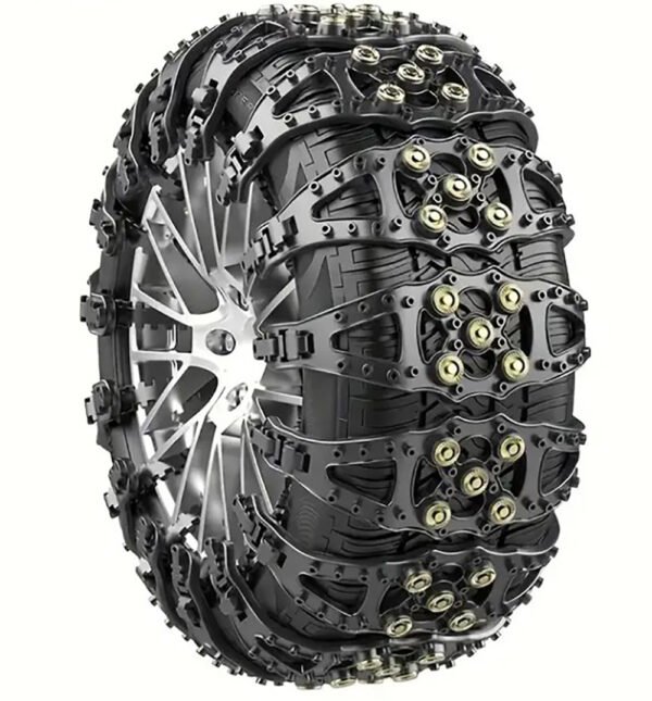 4-Piece Universal Snow Chains - Winter Tire Traction Aid with Ice Spikes - Image 5