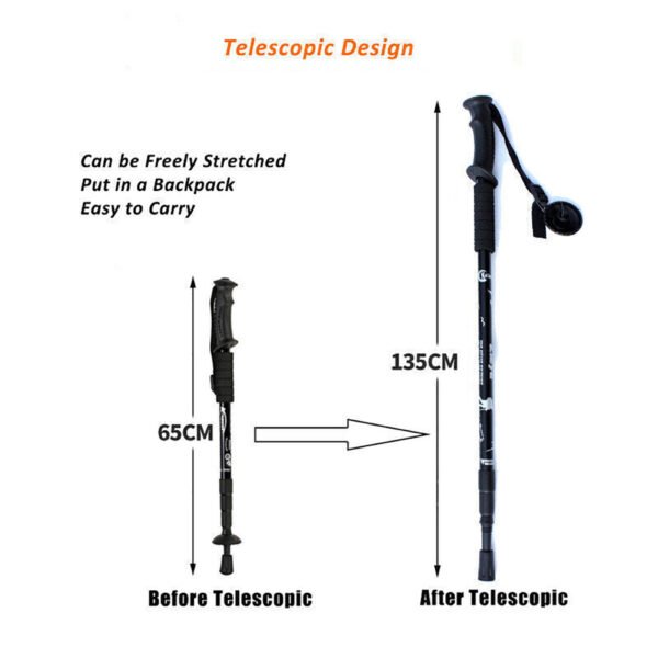 Pack of 2 Folding Walking Poles - Portable Walking Sticks for Hiking, Camping & Backpacking - Image 5