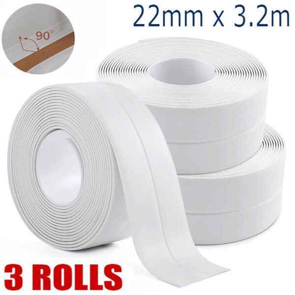 3PCS PVC Caulk Tape - Self-Adhesive Sealing Strip for Bathroom, Kitchen, and Toilet - Image 7